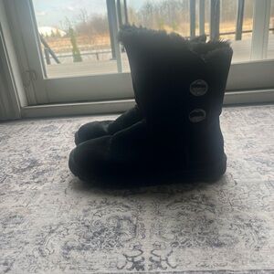 Black UGG Shearling Button Boots